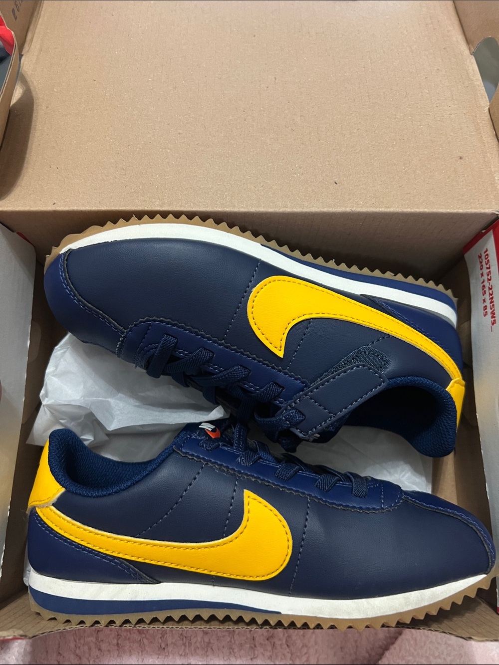Nike Kids Navy and Yellow Classic Sneaker